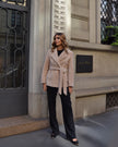 Poppy — Short coat in 100% wool with fur-effect finish