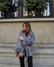 Delina – Cappotto in lana e cashmere con cintura e maniche rimovibili in pelliccia di volpe