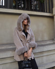 Brera - Cappotto corto in lana merino con cappuccio