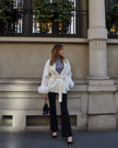 Delina – Cappotto in lana e cashmere con cintura e maniche rimovibili in pelliccia di volpe