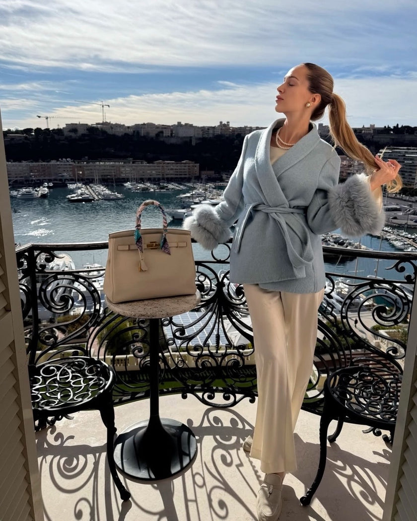 Delina - Cappotto corto in doppia lana merino