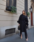 Blair – Cappotto lungo doppia lana merino con maniche rimovibili in pelliccia di volpe
